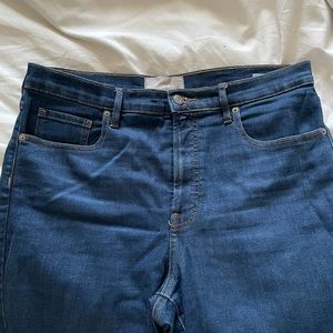 Everlane high rise skinny jeans in dark blue denim
